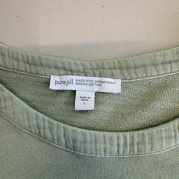 J. Jill Purejill Tunic Top Womens Size L Green Knit 100% Org Cotton Lagenlook - Picture 4 of 8